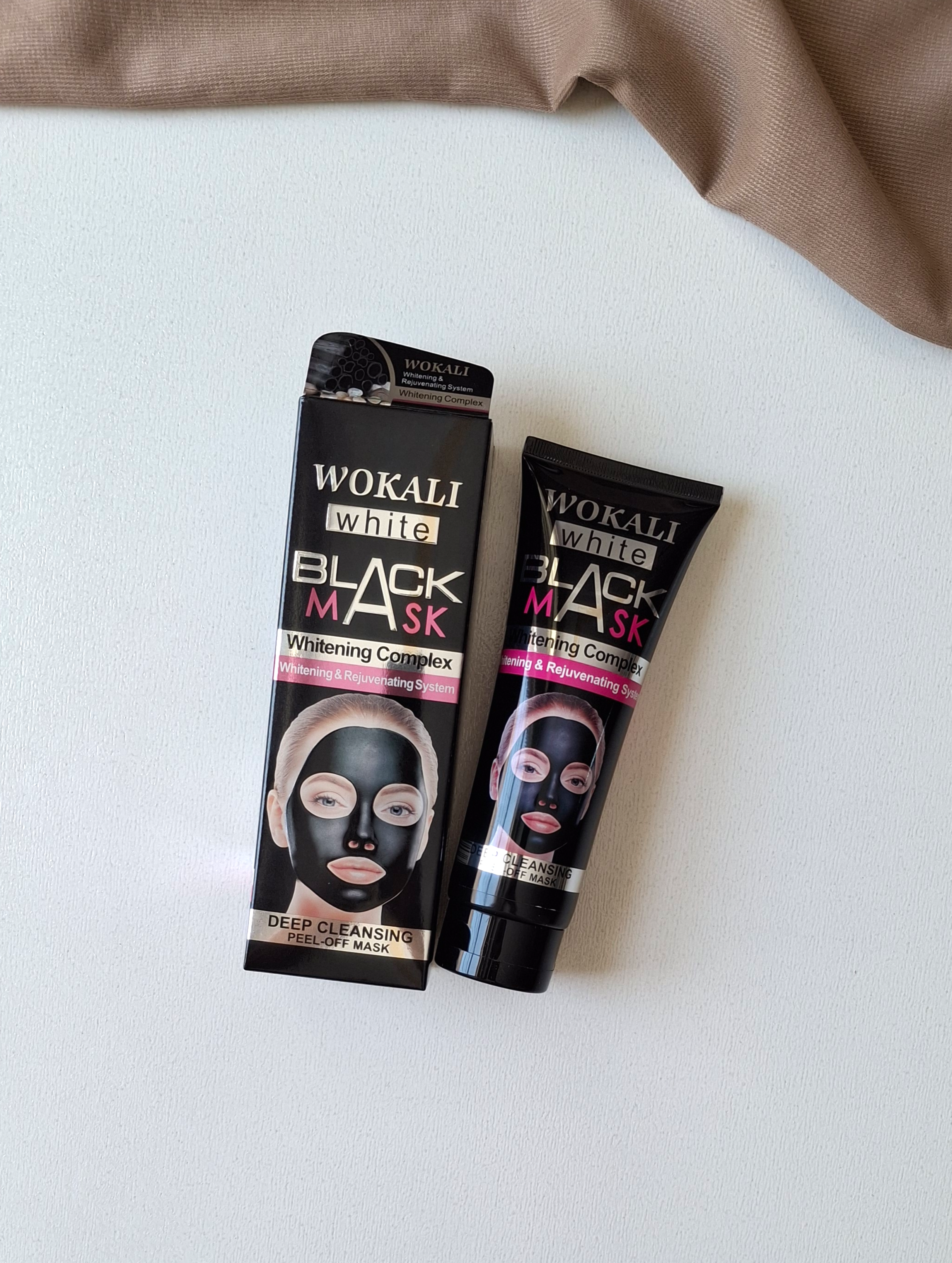 ماسک زغال صورت وکالیWOKALI White Black Mask پاکسازی جوش های سرسیاه و رفع سلول های مرده مناسب انواع پوست حجم ۱۳۰میل