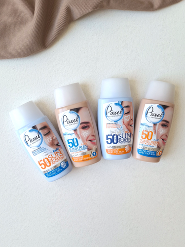 ضدآفتاب رنگی و بیرنگ پیکسلPixxel با spf50 موجود در مدل هایSENSITVE(مناسب پوست های خشک و نرمال) و مدلACNE-PRONE(مناسب پوست های چرب و جوشدار) حجم 50میل