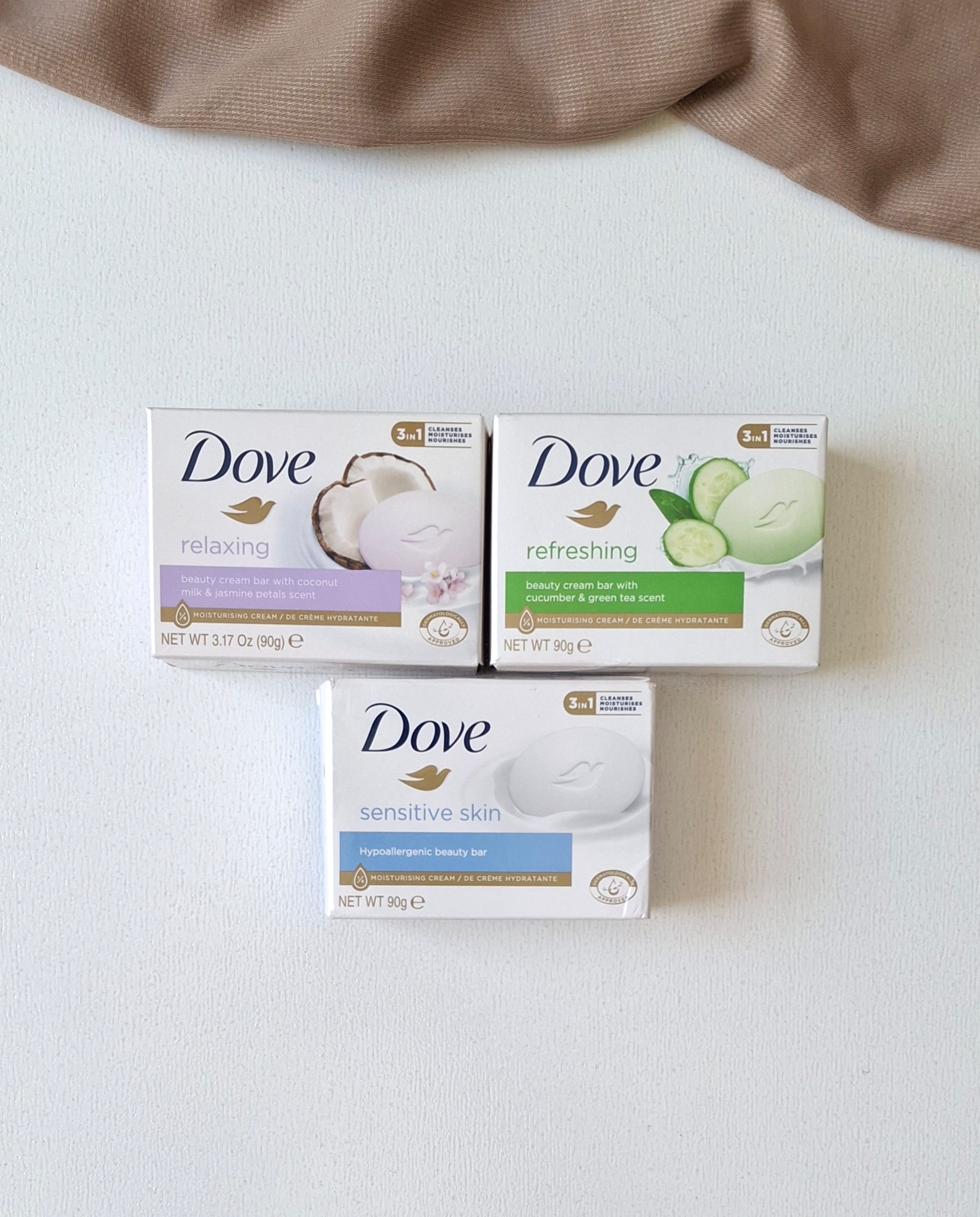 صابون بدن داوDove مناسب انواع پوست خصوصا پوست خشک و حساس در رایحه های مختلف حجم ۹۰گرم